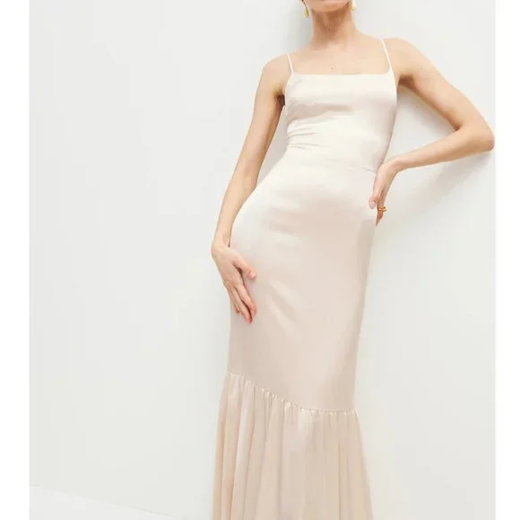 nasha satin dress reformation Reformation Nasha Satin Dress by Reformation